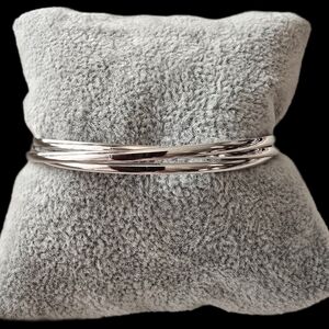 925 Sterling Silver Triple-Band Women's Bangle Bracelet